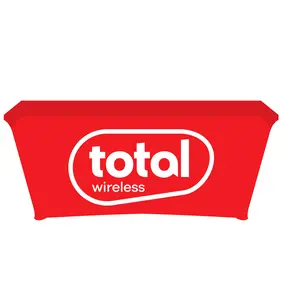 6Ft Total Wireless Table Cover – Wrinkle-Resistant Promotional Table Cloth with Fade-Resistant Logo Print