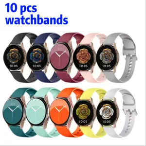 10-Pack Bands for Samsung Galaxy Watch Series, 20mm Soft Silicone Sport Straps, Smart Watch Accessories, Fits Models 7/6/5/4 & More, Unisex Design