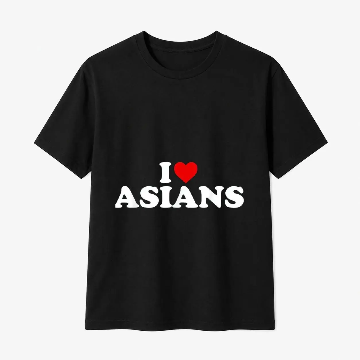 100% Cotton Men's Proud Supporters I Love Asians Bold Cotton Graphic T Shirt