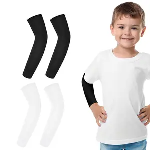 Kids Youth Compression Sports Arm Sleeves, Unisex Cooling UV Sun Protection, Volleyball Basketball Baseball Football, Protective Sleeve