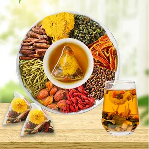Goji Berry Chrysanthemum Tea -A natural blend of eight herbal ingredients  ，15packs，Dandelion, wolfberry, honeysuckle, chrysanthemum, and cassia seeds;plant herbs