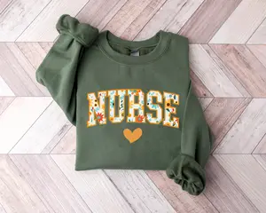 Nurse Floral Sweatshirt, Wildflowers Nurse Sweatshirt, Nurse Shirt, Cute Nurse Crewneck, Floral Nurse Shirt, RN, LPN, Icu, Nursing Student Gift Shirt
