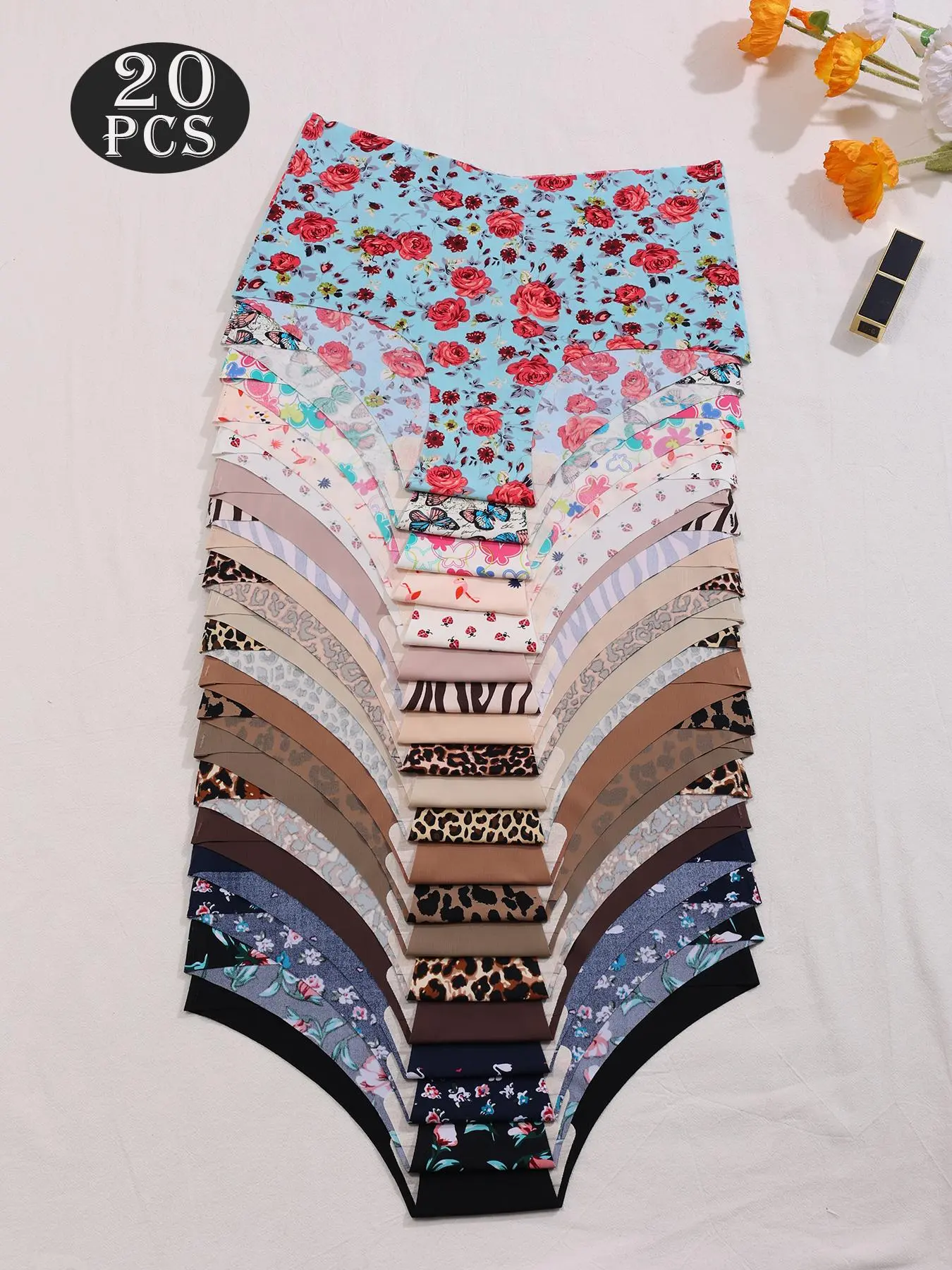 Women's Solid Color / Floral / All Over Print Soft Fit Panty, Cute Soft Comfy Breathable Seamless Knicker for Daily Wear, Underwear for All Seasons, Womenswear, Daily Casual Underwear, Seamless Breathable Design, Breathable Panties