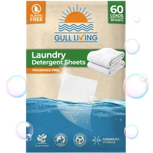 Laundry Sheets - Say No to Pods & Tablets - Non-Toxic Laundry  - Alternative to Soap - 30 Sheets Pack Household Detergent Plastic Unscented all-purpose cleaner