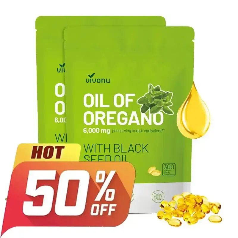 2 Pack Oil of Oregano 300 Capsules with Black Seed Oil | Natural Antioxidants for Fitness | Nutritional Support | Highly Effective Botanicals Edible Dietary Supplement