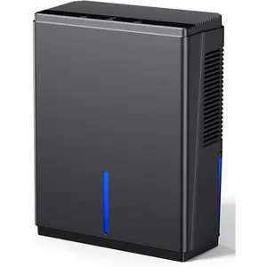 Dehumidifier, 80 OZ Small Dehumidifier for Bedroom, Bathroom, RV, Closet, Dual-Semiconductor Quiet Dehumidifiers for  Room with Drain Hose, 7 Colors LED Auto Shut Off