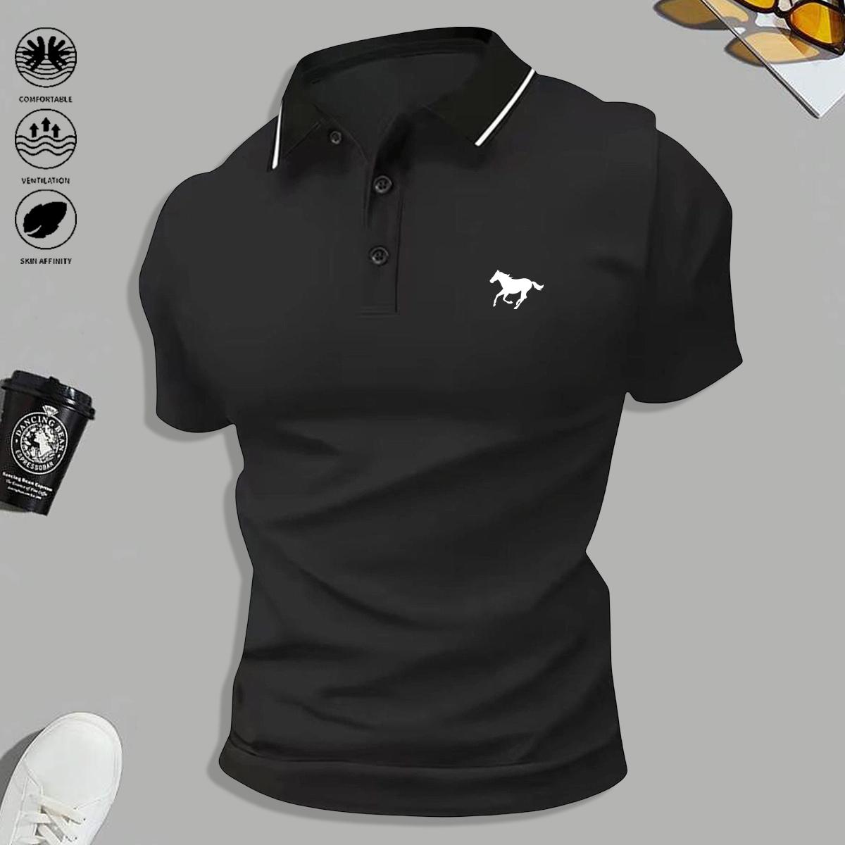 Men’s casual short-sleeve 5-piece set: polo shirt; suitable for outdoor sports, golf, and casual wear; men’s short sleeves, men’s tops, summer clothing, menswear