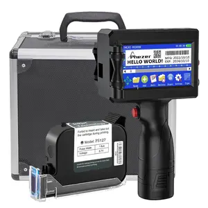 Phezer P15 Handheld Inkjet Printer & Cloth Printing Machine Kit | 12.7mm Quick-Drying Coder Gun with PS127 Ink | 600DPI Portable Labeler for DIY, QR, Date on Fabric/Metal/Plastic (Includes Hard Case)