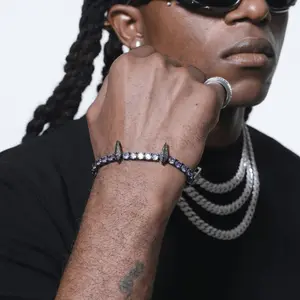 Black Panther Tennis Bracelet, Copper Alloy & Premium Iced out Bracelet (Multi Color Available), Men's Jewelry