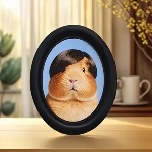 Vintage Hamster Pattern Oval Frame Decoration, Hamster Ornaments, Perfect for Christmas Thanksgiving Home Office Wall Decor, Room Decoration