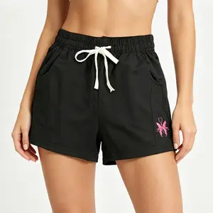 New women’s athletic shorts with elastic drawstring waist and pockets, beach casual shorts
