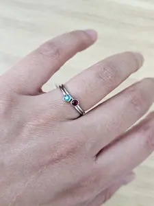 Dainty Birthstone Rings in Stainless Steel