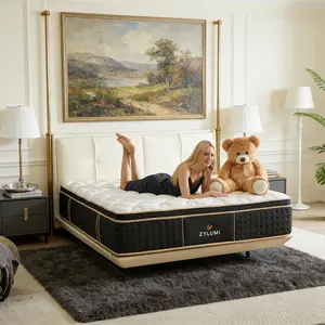 Boxed hybrid mattress with memory foam, medium to firm, American-style top layer design, reinforced edge support to effectively relieve pressure and reduce shock transmission, CertiPUR-US certified.