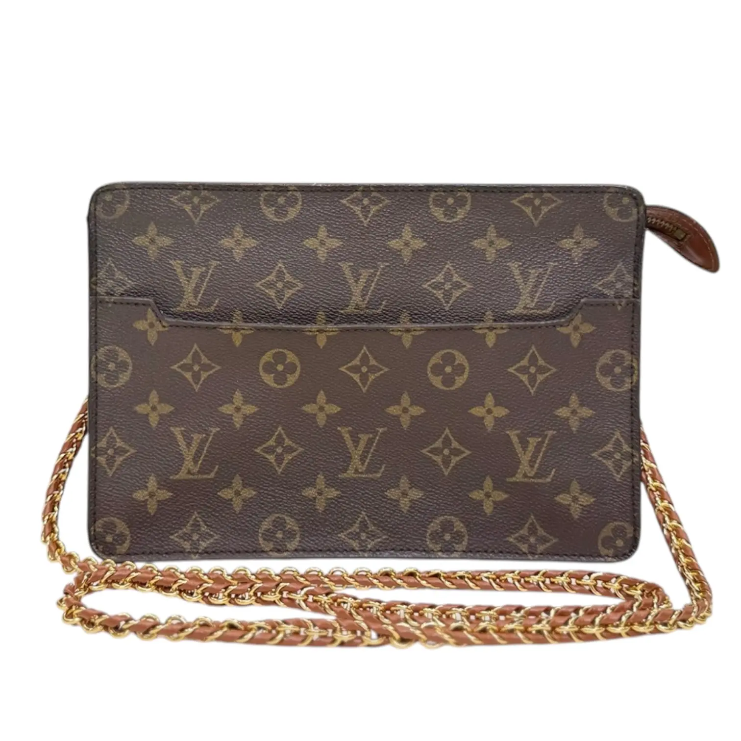 Pre-owned Louis Vuitton Coated Canvas Crossbody Bags Monogram Pochette Homme with added Strap