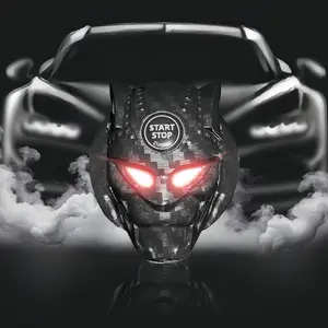 Car One-Button Start Button Cover, Carbon Fiber Texture/pure Colors, Ignition Switch Decorative Protective Shell, Interior Modification Parts, Car Accessories