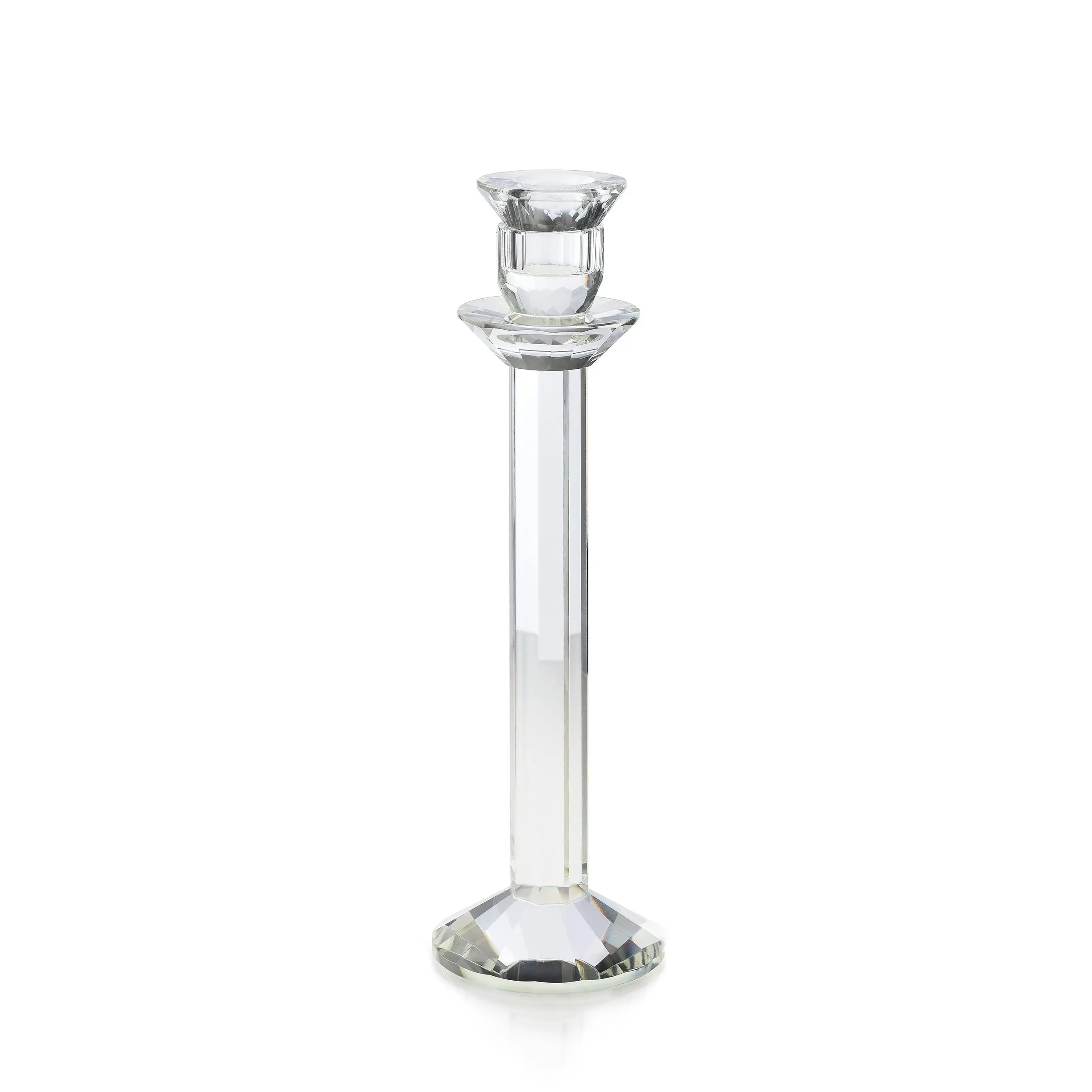 Small Faceted Stem Crystal Candlestick