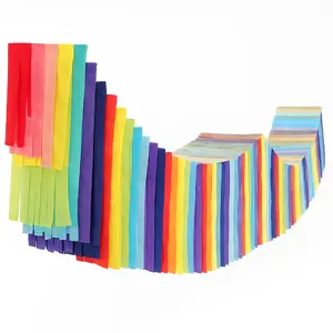 Vibrant Rainbow Ceiling Decoration Garland - 12ft Foil Fringe