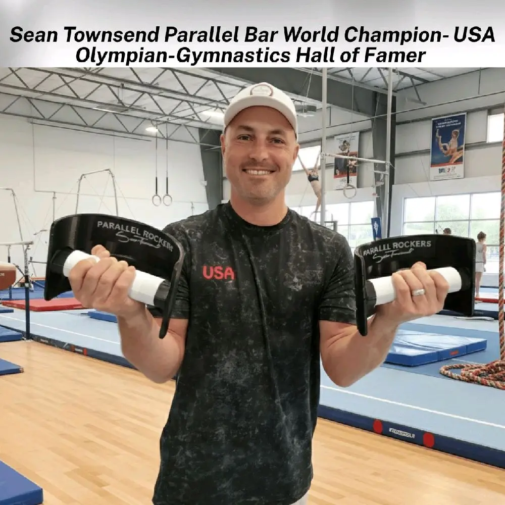 Parallel Rockers, Sean Townsend Edition with Parallel Bar Grip - Gymnastics Training Equipment for Athletes, Handstands & Wrist Strength, Actual Grip