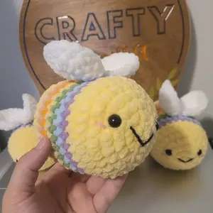 Rainbow Crochet Bee, Handmade