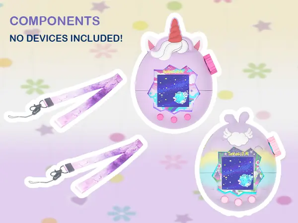 [Halloween Gifts] OAJ Aesthetic Adorable Angel Design Liquid Silicone Case for Handheld Tamagotchi Paradise Virtual Pet - Shock-proof, Anti-scratch Full-body Premium Soft Protection Cover, 1 Matching Lanyard, Kawaii Gaming Accessory (Device Not Included)
