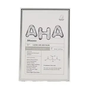JMsolution AHA Hydrating Face Mask - 10 Sheets, Korean Skincare, Smooth & Refreshing, Low Irritation