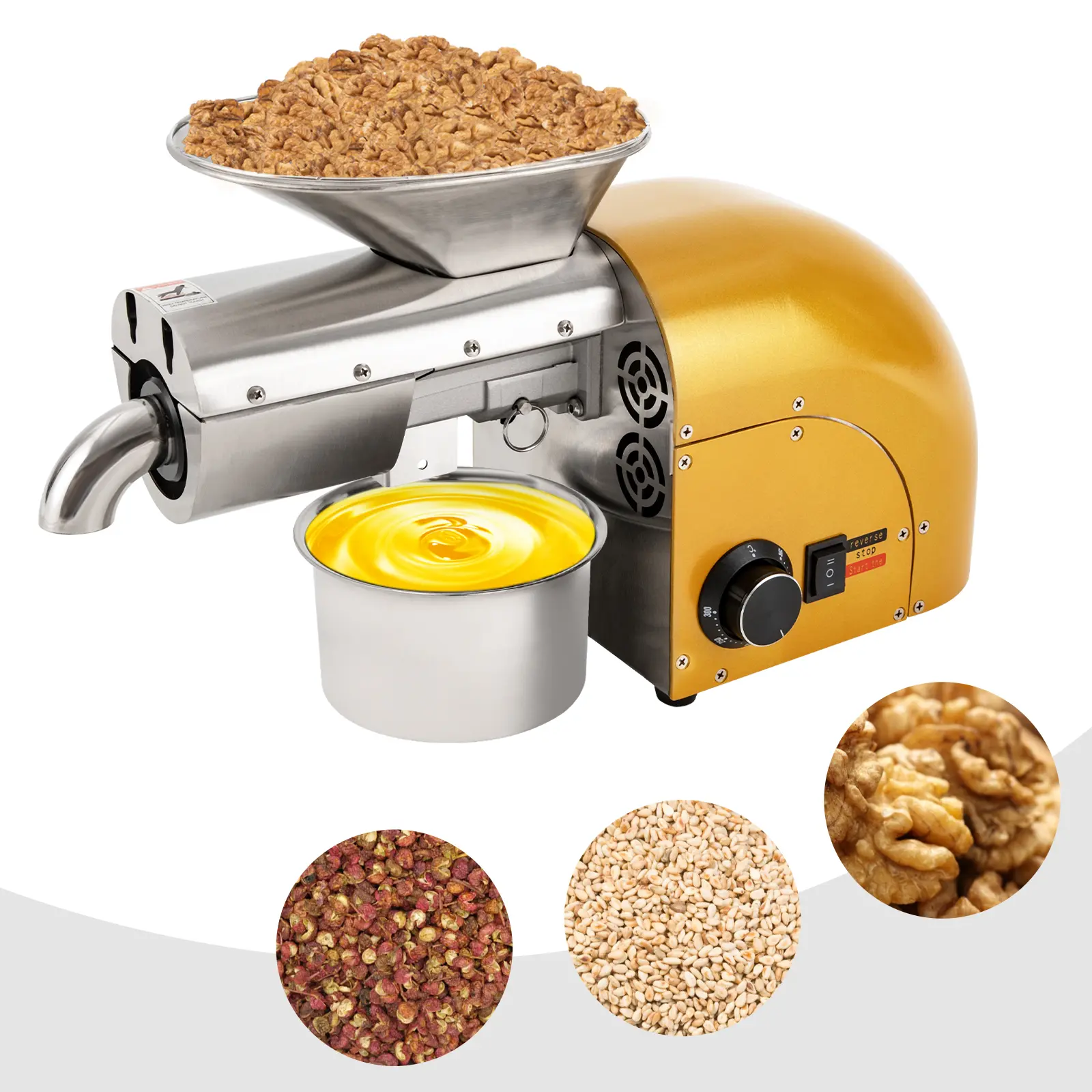 CNCEST 1800W Oil Press Machine for Nut Seeds Cold & Hot Press Extractor with Temperature Control 300°C/572°F Lower Noise for Coconut Cocoa Beans Avocado Amaranth Seed