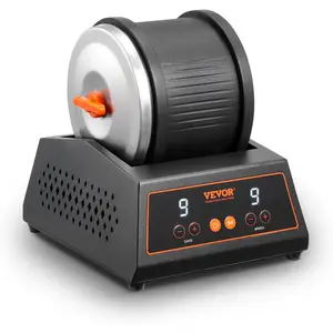 VEVOR Rock Tumbler Machine, 4 lbs Rock Polishing Machine, 9 Speed Settings 9-Day Polishing Timer Stone Tumbler, Direct Drive Motor Rock Polisher, Cold-rolled Steel Body, Rock Polisher for Adults Kids