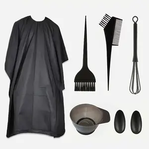 7pcs Hair Dyeing Tool Set, Unisex Hair Coloring Accessories, Includes Hair Dye Comb, Brush, Bowl, Applicator, Barber Apron, Essential Tools for Professionals