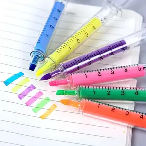 6pcs Highlighter Markers, Syringe Style Highlighter, Drawing Markers, Art Markers, School And Office Supplies
