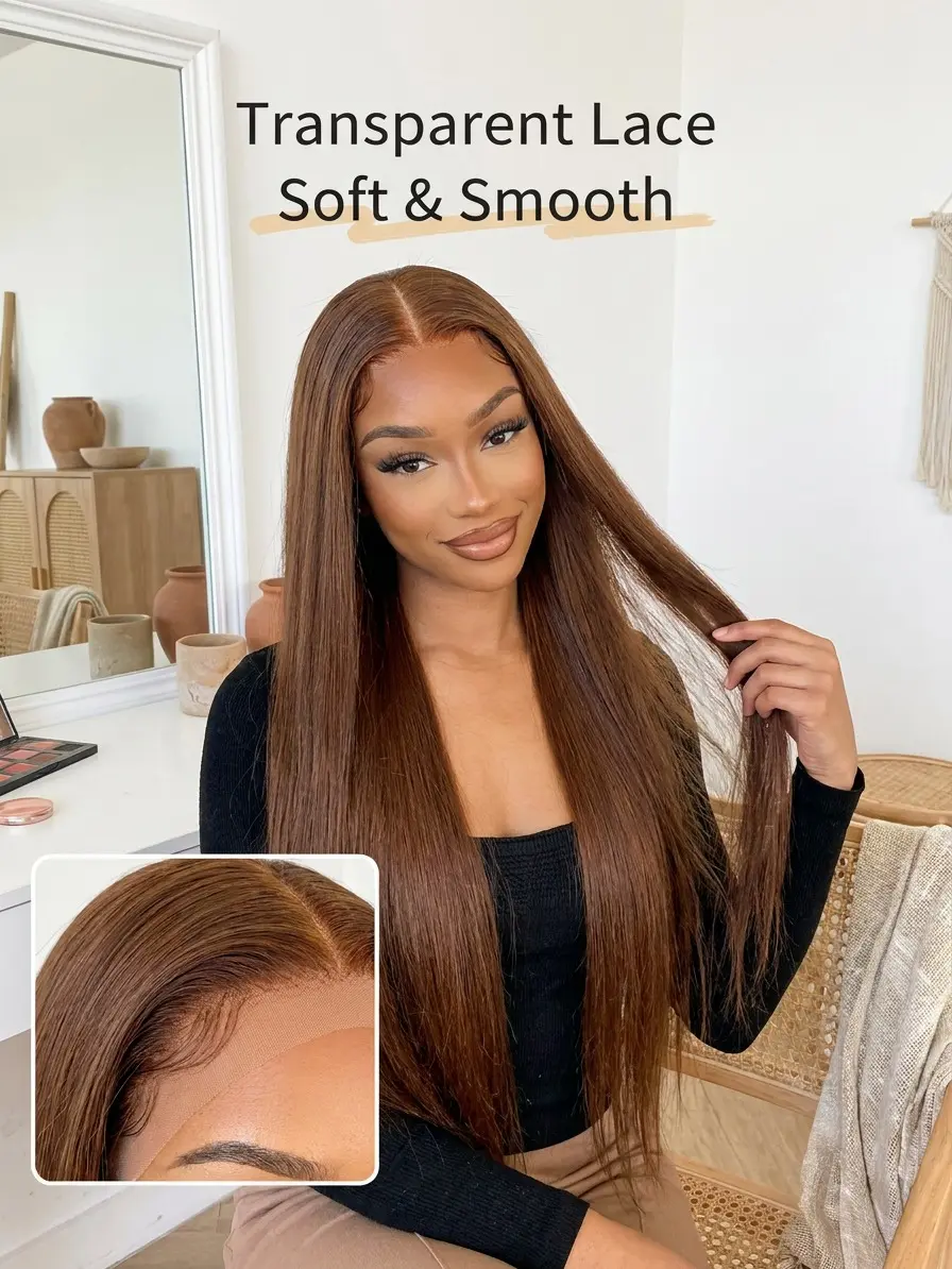 Well Wigs Hidden Gem Zaniyah 13x4x1 Front Lace No Glue Wig - 30 in 100% High-Temperature Premium Synthetic Brazilian Lace Straight Hairpiece, budget friendly wigs glueless wig Hair Color Wigs Lace Closure Wigs Natural Scalp Wig