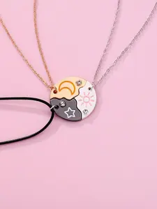 Sun, Moon and Stars Necklace Set (3 pieces), puzzle design, a special gift for your best friend/sister, the perfect gift for birthdays, anniversaries and Valentine's Day, Minimalist necklaces