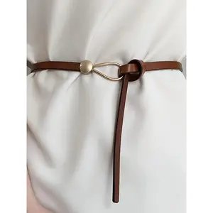 Women's Elegant Knot Design Skinny Belt, Minimalist Trendy Vintage Skinny Belt, Trendy Exquisite Belt, Chic Clothes Accessories for Party Decor for Dress