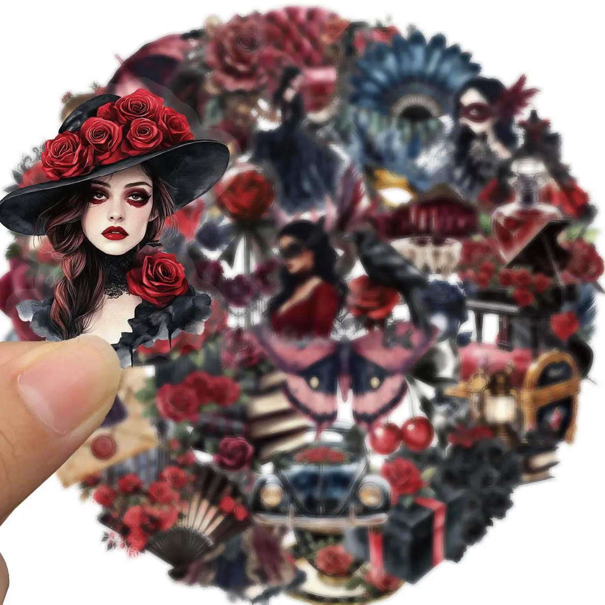 Dance Themed Sticker, 50pcs/set Round Self Adhesive Decorative Stickers, DIY Decals for Water Bottle, Laptop, Phone Case, Scrapbooking, Journal Making, Screen Protector