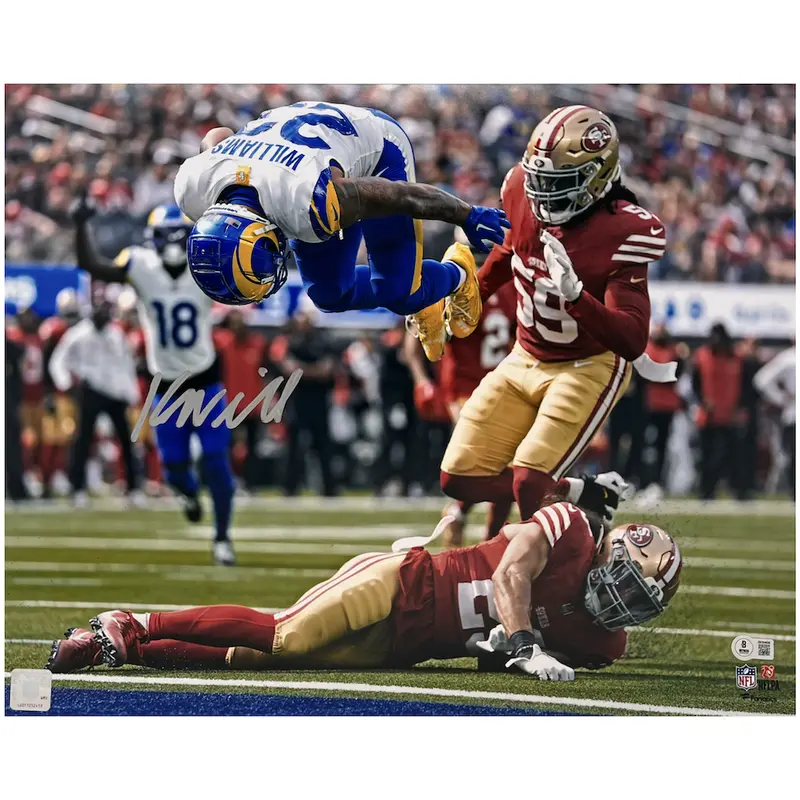 Kyren Williams Autographed "TD Flip" Los Angeles Rams 16" x 20" Photo Beckett