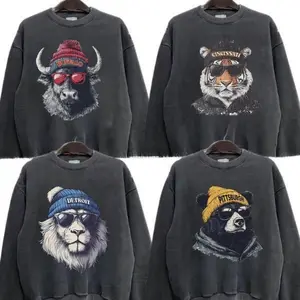 Retro Varsity Football Inspired Dark Heather Crewneck Spirit Animal Graphic City Game Day Casual Hometown Pullover Gift For Her, Gift For Him