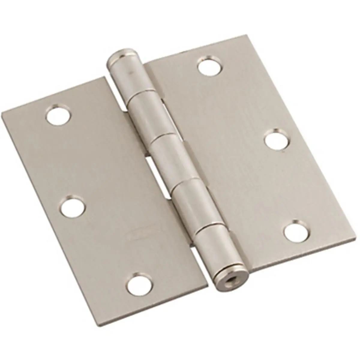 National Hardware 3.5 in Heavy-Duty Full Mortise Door Hinges - Heavy-Gauge Steel, Satin Nickel Finish, Square Corner, 5-Knuckle, 3-Pack (N830-326) with Countersunk Screws, Countersunk Screw Holes, Added Strength, Finished Appearance, Screw Holes Are Count