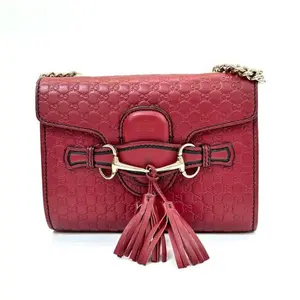 Pre-owned GUCCI Mini Emily Horseshoe Buckle Tassel Chain Bag Calfskin Base Length 18cm S1099 Code N23125211
