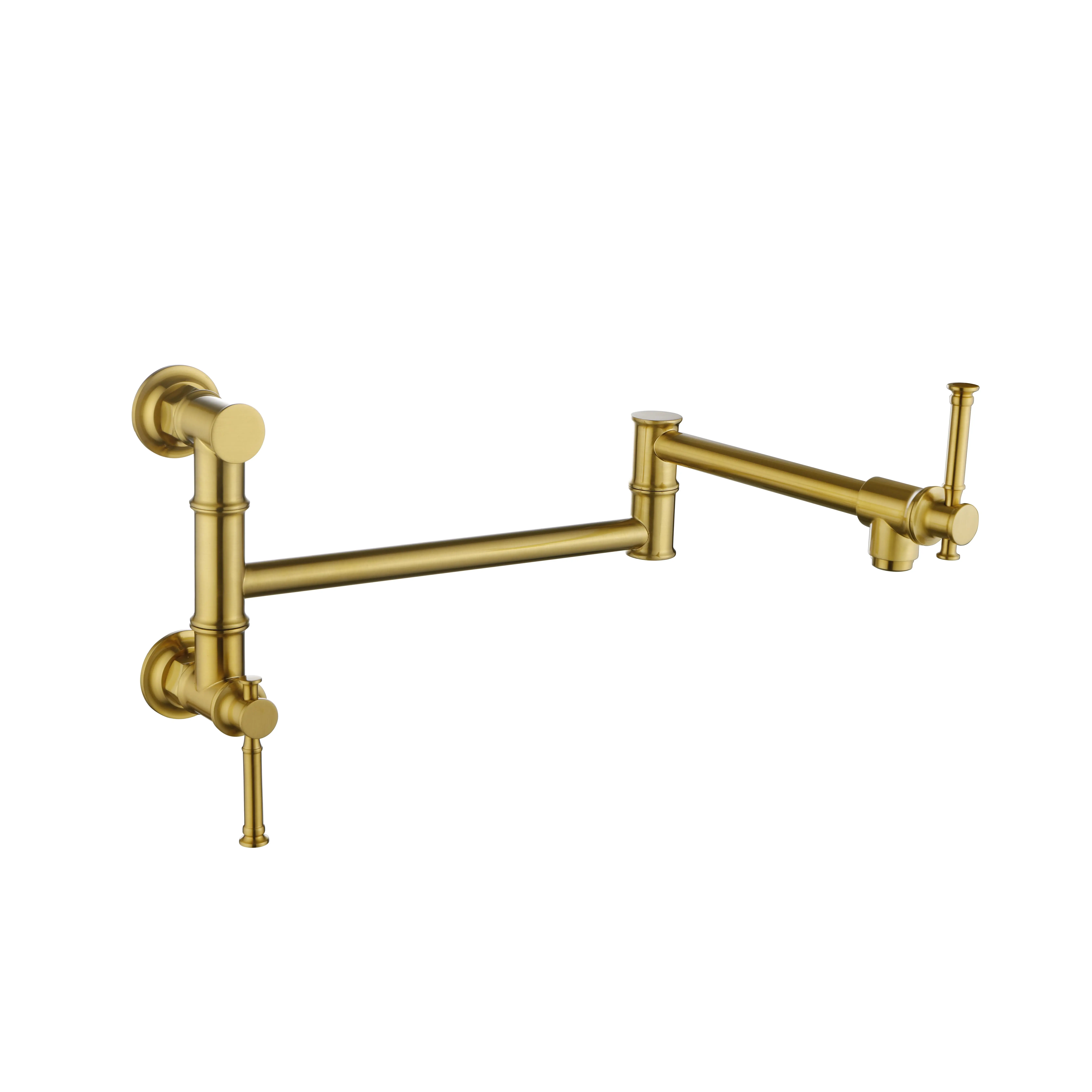 Pot Filler Faucet Wall Mount Modern Brass Kitchen Faucet Two-Attachment Folding Swing Arm Hot Cold Water Kitchen Sink Faucet for Cooking Pot Filler Kitchen Fixture Accessories, Home Furniture and Household Product Search Terms