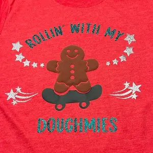 Fun Gingerbread T-Shirt for Men - Perfect for the Holidays - Menswear, Top Casual Streetwear, women, kids and teens Tshirt Festive Round Neck Christmas