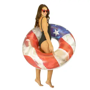 American Flag Inflatable Pool Tube Stars & Stripes 48"