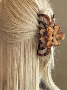 Vintage Flower Design Hair Claw, Hair Clips, Elegant Hair Accessories for Women & Girls, Minimalist Headwear Suitable for Thick Hair, Fashion Hair Accessories for Party, Daily Decor