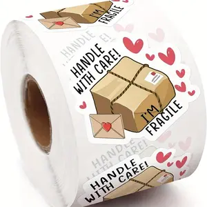 Heart Pattern Mail Sticker, Envelope Stickers, 500pcs/roll Cute Thank You Sticker, Mail Packaging Sticker Label, Transportation Small Business Handmade Sticker