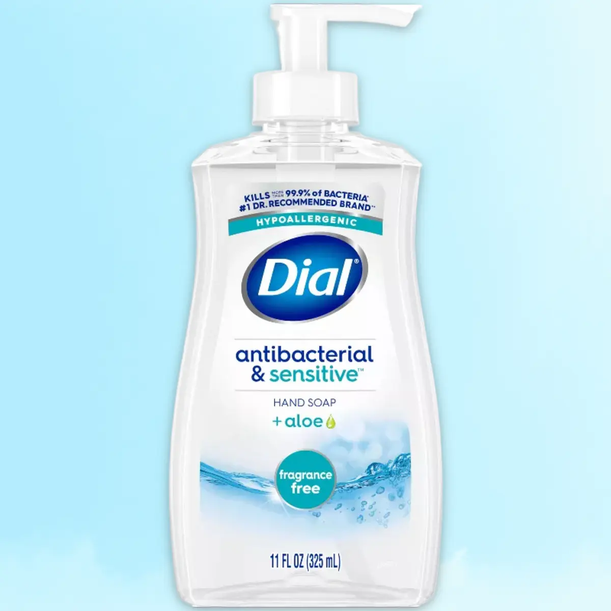 Dial Sensitive Fragrance Free Hand Soap 11fl oz - Hypoallergenic, for Sensitive Skin, Pump Bottle