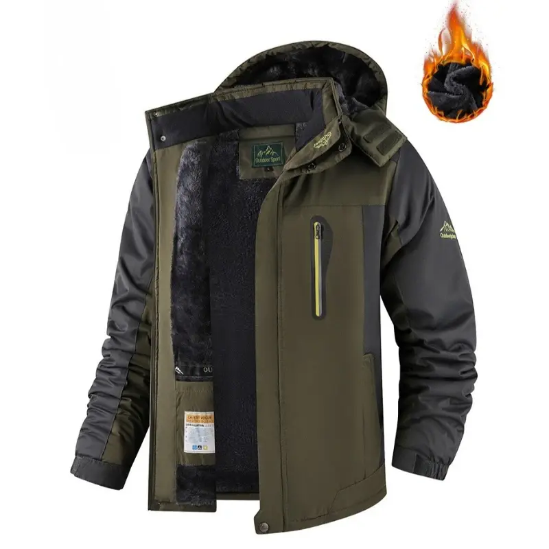 LittleFishOutdoor cold weather outfits fleece jacket jackets for winter  winter outfits winter outfits men Winter Men's Waterproof Jacket Fleece Lined Windbreaker Rain Coat Men Fishing Camping Gorpcore Warm Hooded Jackets Male Clothing