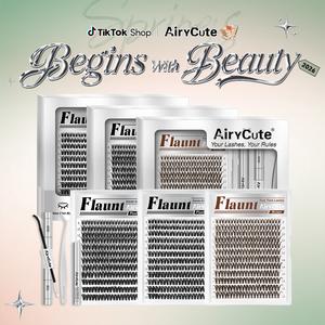 Flaunt & Short Flaunt & Brown Flaunt| AiryCute Upgrade U Lashes with Ultra-Dense, Waterproof, Long-Lasting Lashes | Flora | Natural Daily, Volume Style | Beginner-Friendly DIY Lashes for a Flawless, Voluminous Look | Must-Have Clusters #SummerVibes