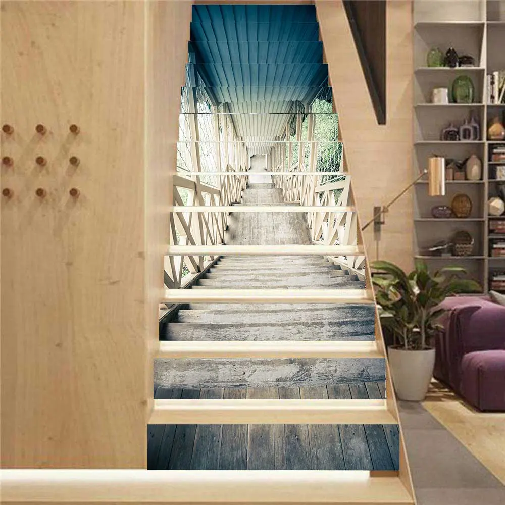 Stair Sticker, 13pcs/set Waterproof Removable Wall Sticker, Self-adhesive Wall Decal, Decorative Sticker for Home Stair