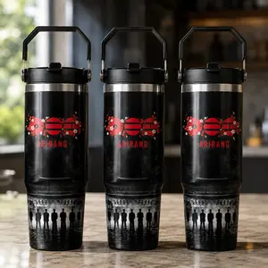 30oz 20oz Kpop Inspired Tumbler Cup – Boy Band Fan Gift, Insulated Travel Mug with Straw Lid, Aesthetic Idol Design
