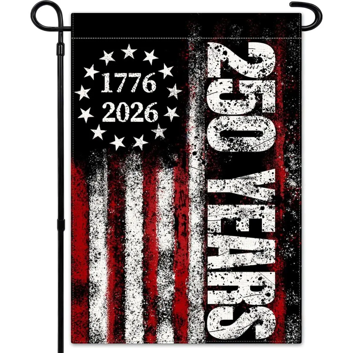 USA 250th Anniversary Farmhouse Vintage Rustic 12x18 in Double-Sided American Display Festive Flag, Vivid Color Hold Landscape Backdrop Banner, Pole-Mountable for 4th of July, Veterans Outdoor Decor, Home & Festive Party Supply
