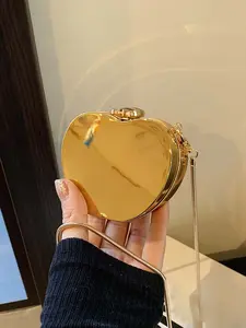 Retro  simple  metallic  one-shoulder messenger bag, small and exquisite mini versatile shaped lipstick earphone bag, crossbody clutch purse, and portable chain design can be slung diagonally for dinner activities, dating afternoon tea and so on