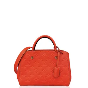 Pre-owned Louis Vuitton Leather tote bags Montaigne BB Empreinte Monogram Orange (ym012726d8)